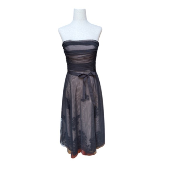 NWOT BCBG MaxAzria Black strapless Semi Formal Tulle Cocktail Dress Size 4 - Picture 1 of 9
